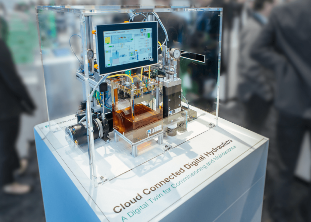 Digital hydraulics booth from Pepperl+Fuchs and LCM