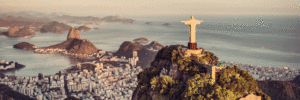 view over Rio de Janeiro and the Christ the Redeemer monument