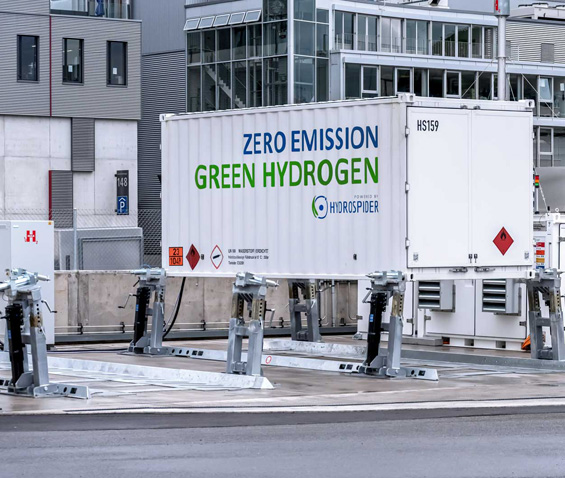 Wasserstofftankstelle von Maximator Hydrogen mit einzelnen Elementen