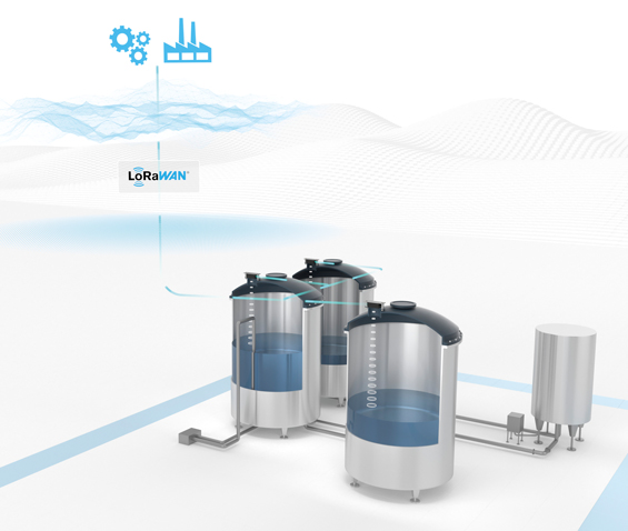 Tank level monitoring with IoT ultrasonic sensor WILSEN.sonic, Pepperl+Fuchs