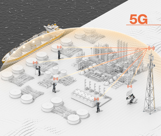 5G network, digitalization of the process industry