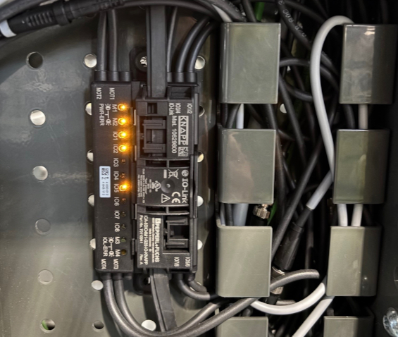 closeup of the G20 series motor control module mounted into KNAPP's shuttle system.