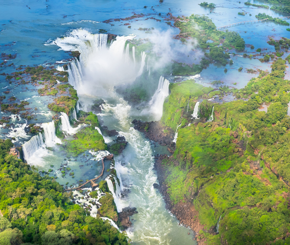 a look from above at the Iguaçu Falls, Brazil