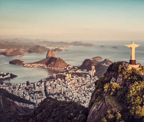 Rio de Janeiro, a view over the bay at sunset